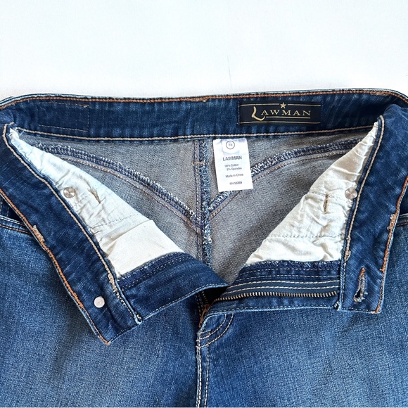 LAWMAN VTG 90s Y2K HIGH WAIST BARE-BACK COLUMN STRAIGHT LEG JEANS Sz. 7/8x30” - Picture 6 of 11